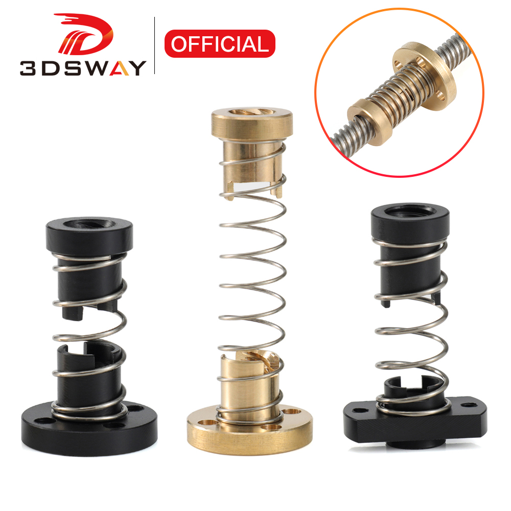 Lead Screw 8Mm - 3DSWAY T8 Anti-boşluklu Kurşun Vida Pirinç/POM
