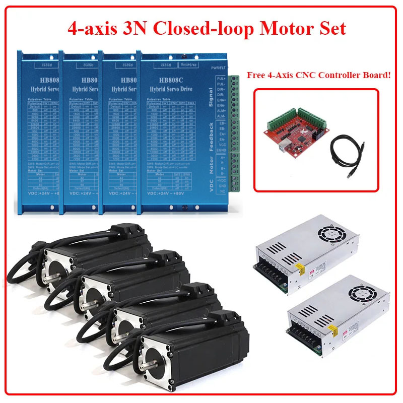 Nema23 Stepper - 4 Eksenli Nema 23 Kapalı Döngü