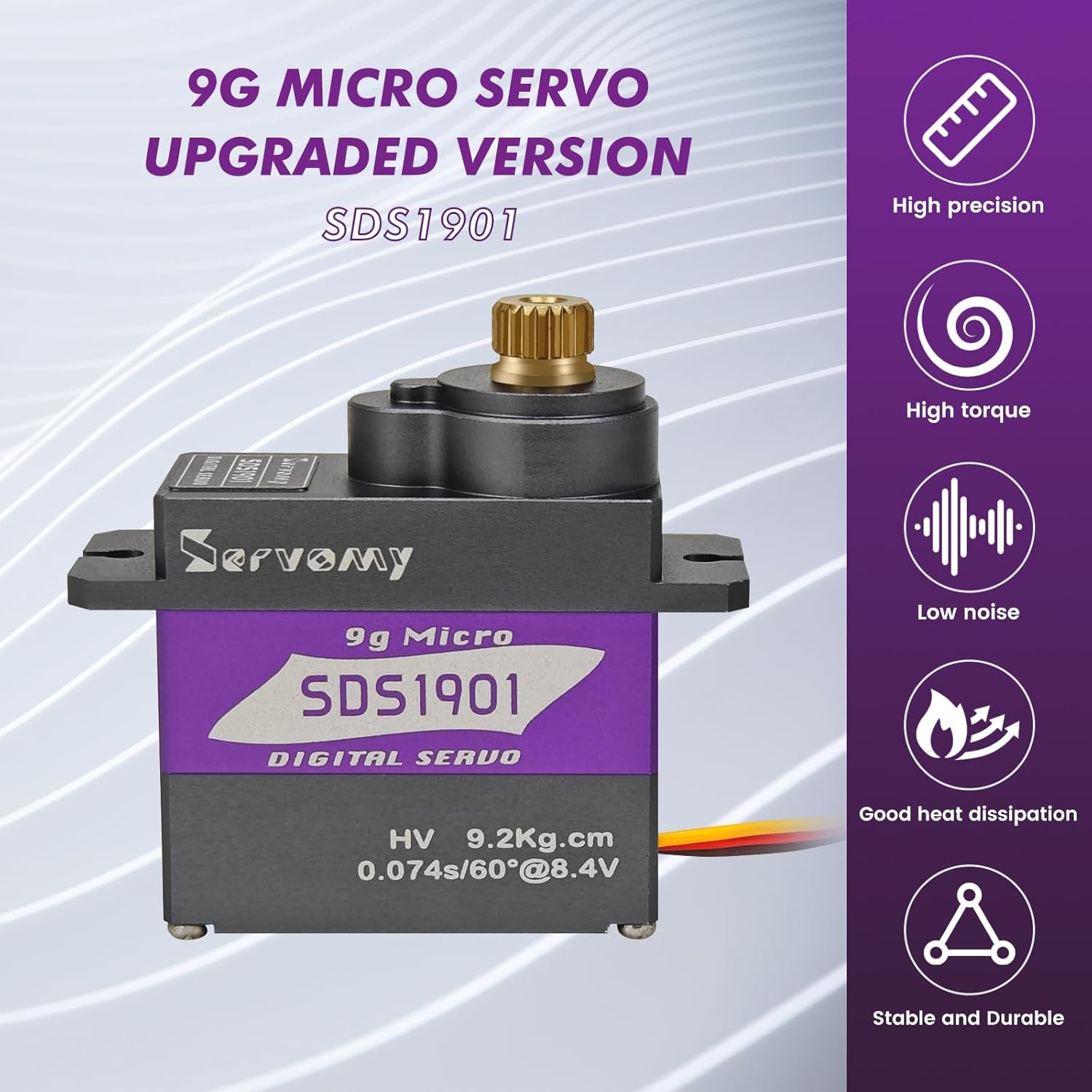 Servo 9G - SERVOMY-SDS1901 Dijital 9G Mikro Çekirdeksiz Servo