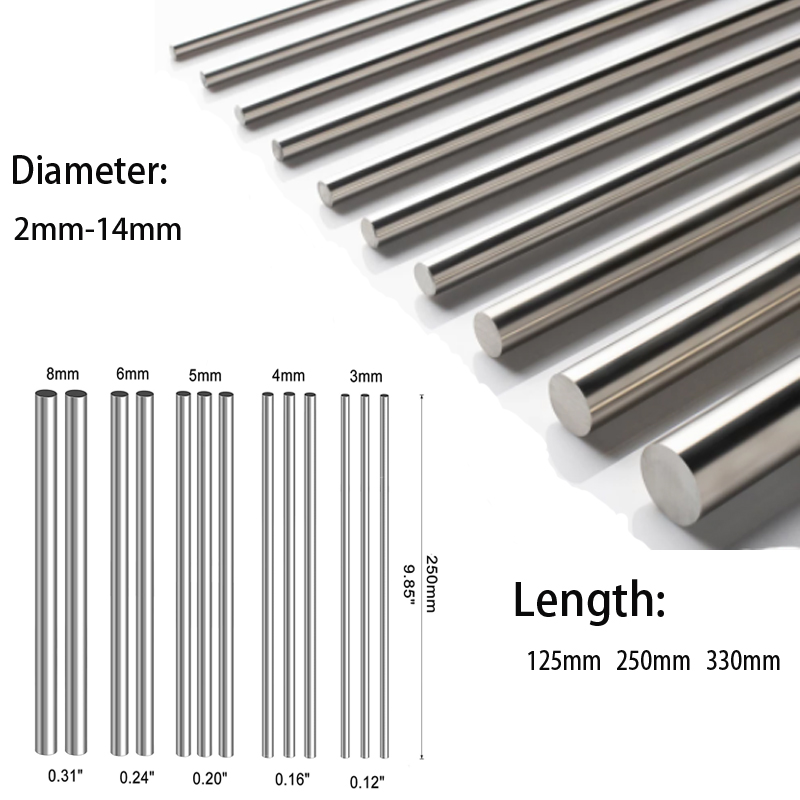 Linear Rod 8Mm - 1/5 adet Paslanmaz Çelik Katı Yuvarlak