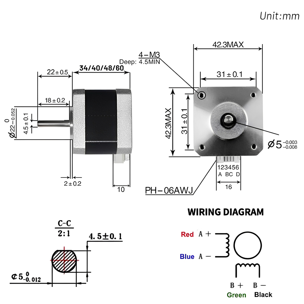 Nema 17 42mm Step Motor Açık D - Nema 17 Stepper incelemesi ve fiyatı