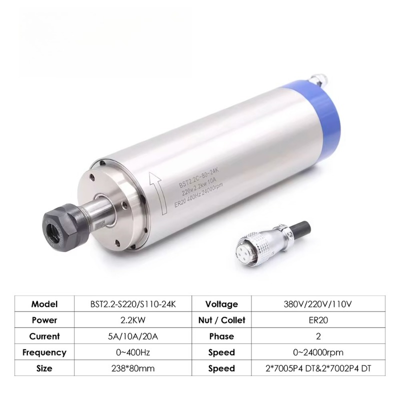 2,2 kW ER20 Su Soğutmalı Mil M - Water Cooled Spindle incelemesi ve fiyatı