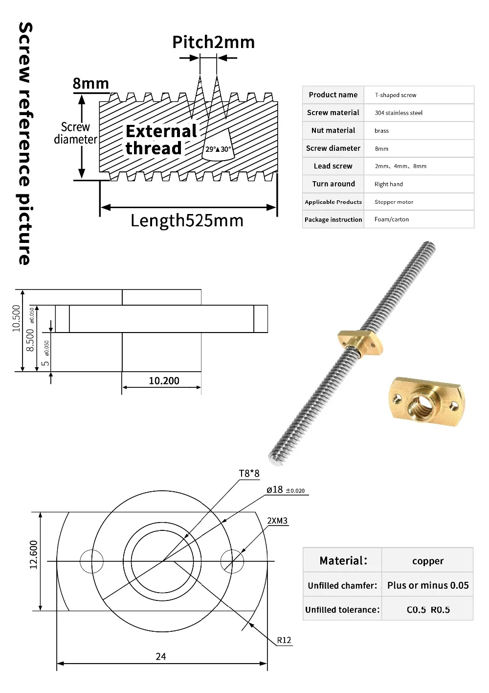 2 adet 3D yazıcı T8 kurşun vid - Lead Screw 8Mm incelemesi ve fiyatı