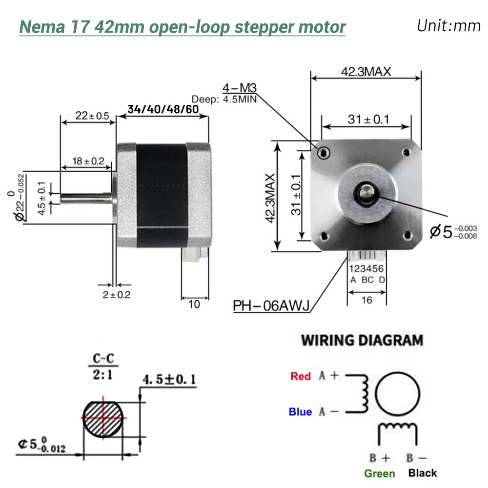 Nema17 Step Motor 42 Motor 4-L - Nema 17 Stepper incelemesi ve fiyatı
