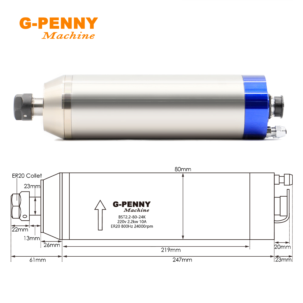 G-Penny 2.2KW Su Soğutmalı Mil - Water Cooled Spindle incelemesi ve fiyatı